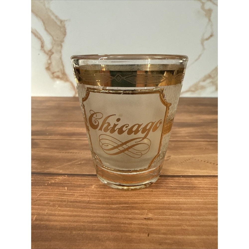 Culver Shot Glasses 22K Gold Chicago.